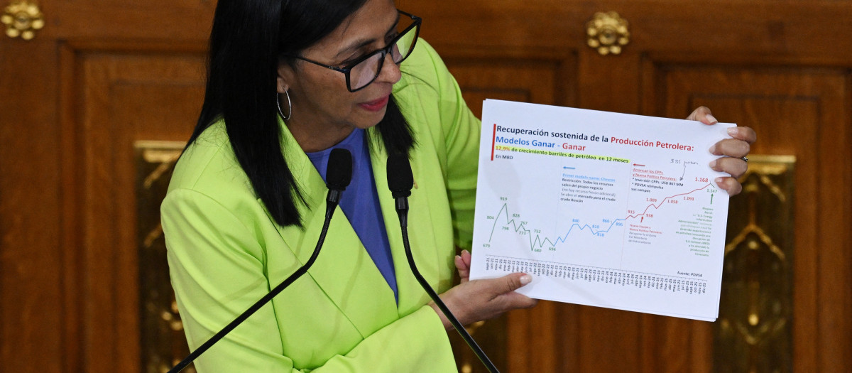 Delcy Rodriguez, "presidenta encargada" del régimen venezolano