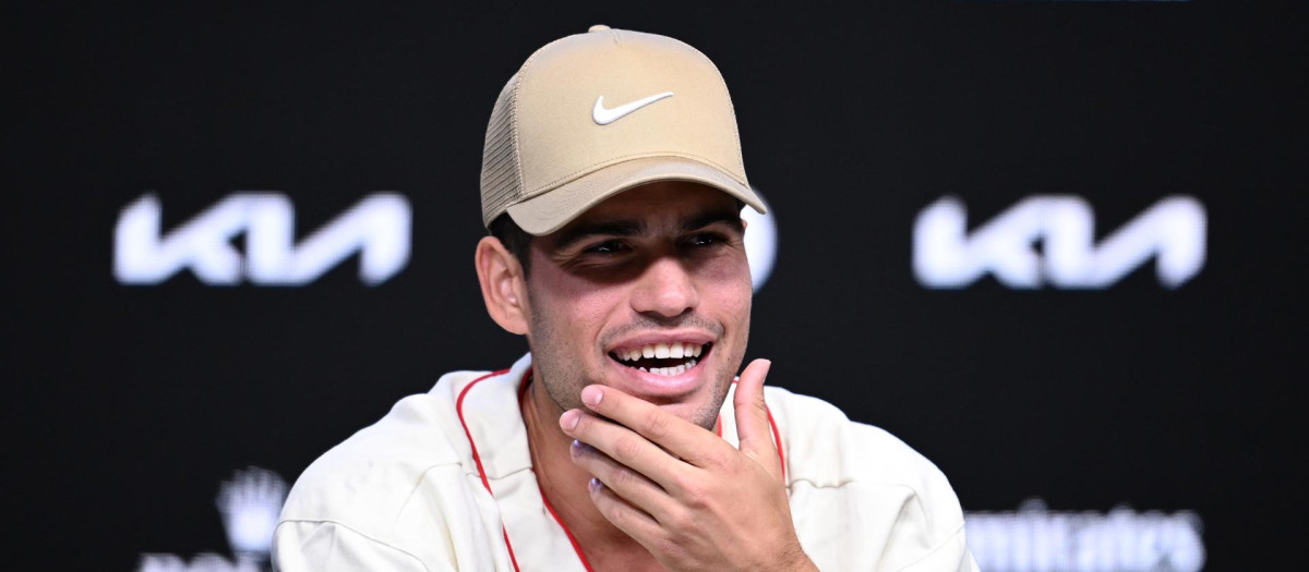 Carlos Alcaraz, en la rueda de prensa previa al Open de Australia