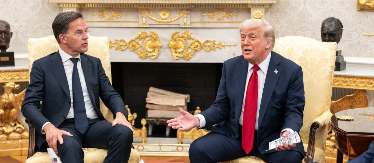Mark Rutte y Donald Trump, en una reunión en la Casa Blanca del pasado mes de julio