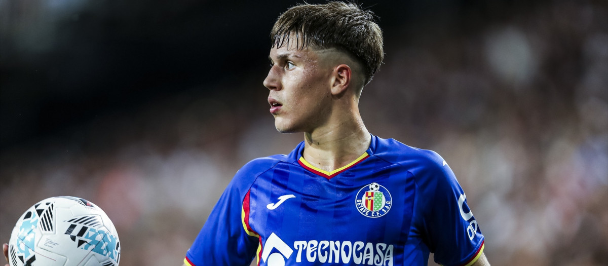 Davinchi, jugador del Getafe, en un partido de esta temporada