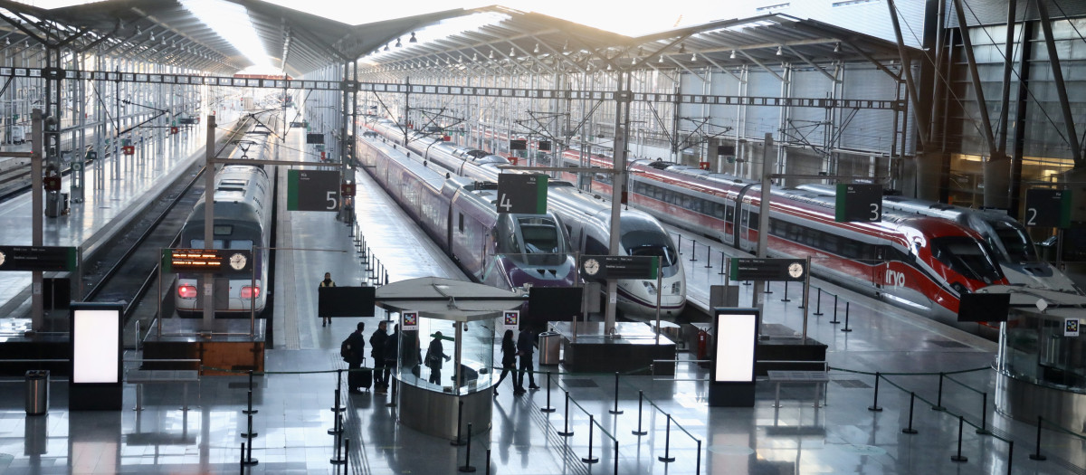 Imagen de la estación de trenes de Málaga, afectada tras el accidente ferroviario de Adamuz