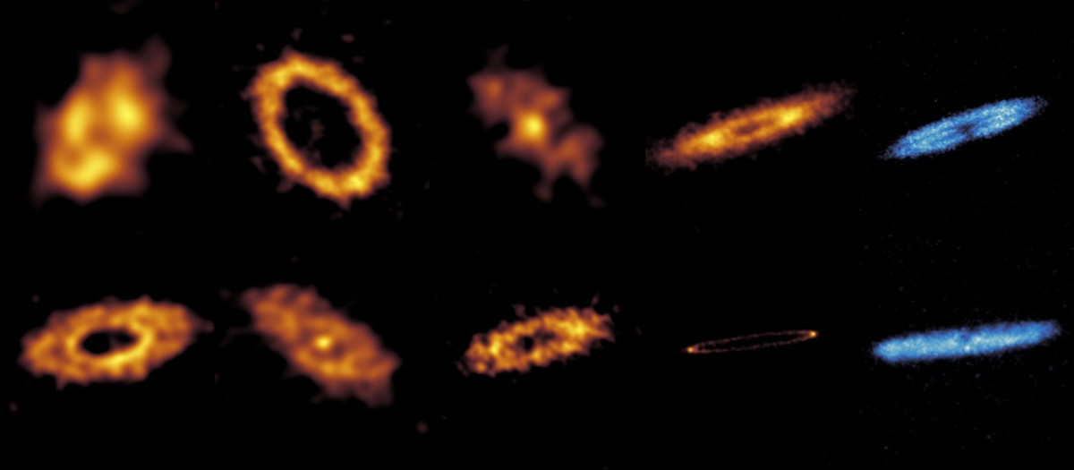 Recreación de discos de escombros tenues