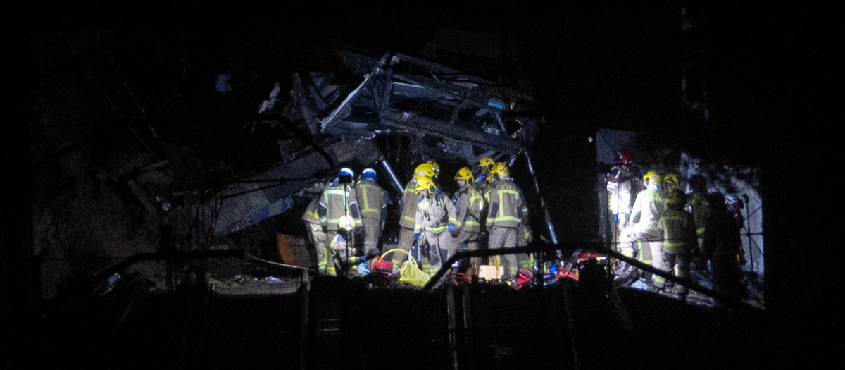El tren accidentado, a 20 de enero de 2026, en Gelida, Barcelona, Cataluña (España)