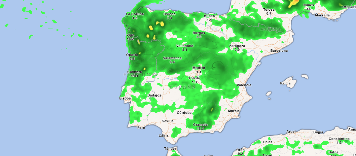 Nieve acumulada hasta el domingo a la 1:00