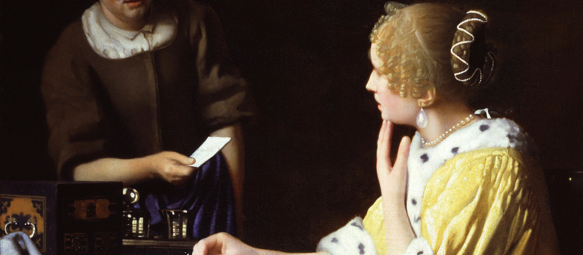 Dama con criada y carta (1667) de Vermeer