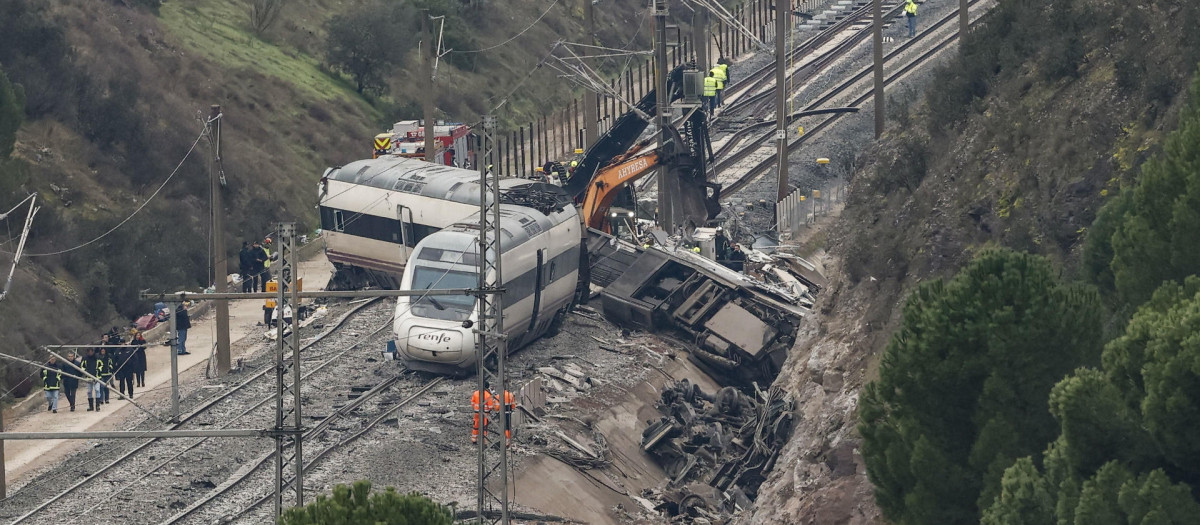 El tren Alvia que se estrelló el pasado domingo con un Iryio en Adamuz (Córdoba)