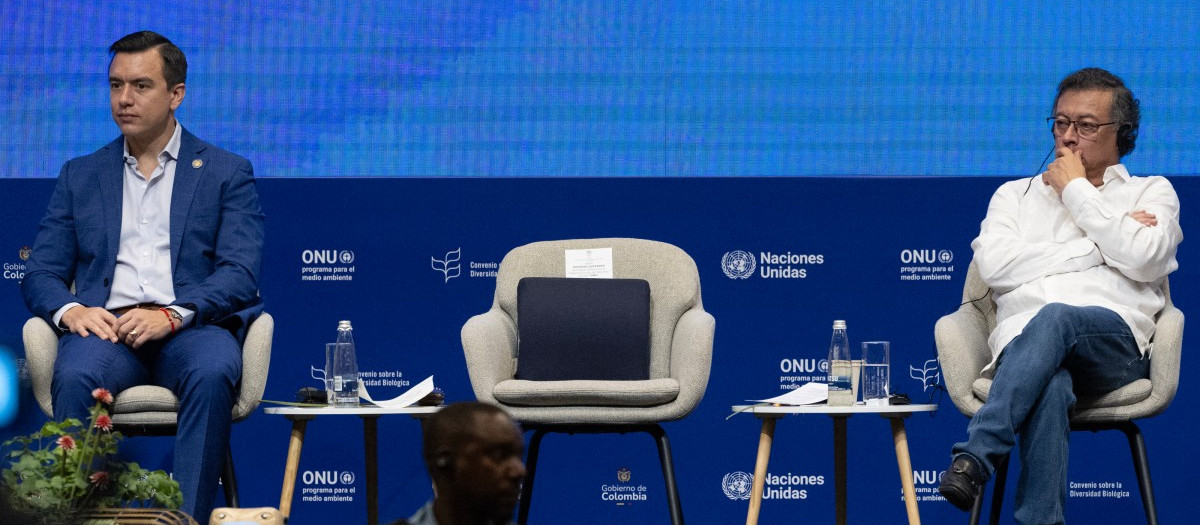 Daniel Noboa y Gustavo Petro en el COP16 Summit en Cali, Valle del Cauca