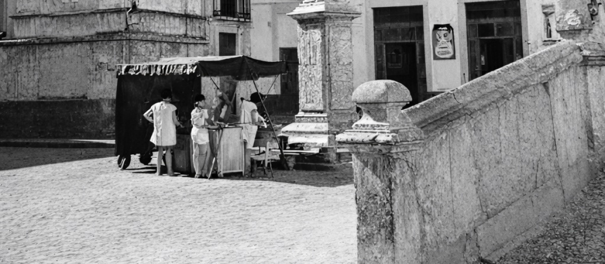 Puesto de jeringos en la plaza de la Compañía