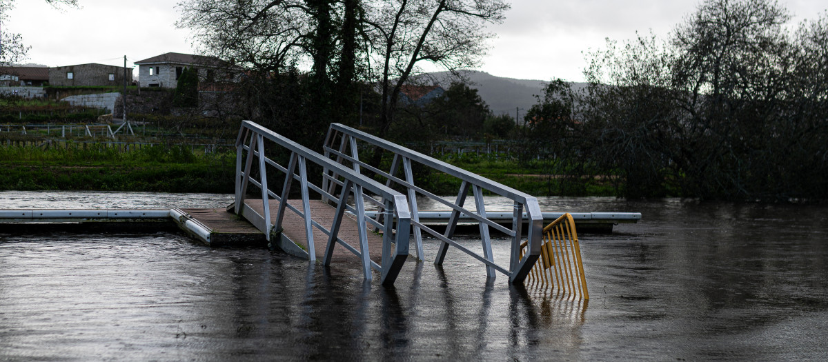 (Foto de ARCHIVO)
Inundación del Club Náutico O Muiño en Ribadumia, a 26 de octubre de 2023, en Pontevedra, Galicia (España). La Dirección Xeral de Emerxencias e Interior de la Vicepresidencia Primeira de la Xunta ha activado para hoy la alerta naranja por lluvia en el interior de la provincia de Pontevedra. Según la Agencia Estatal de Meteorología (AEMET), se espera una precipitación acumulada en 12 horas de 80 mm.  El resto del territorio gallego queda en alerta amarilla, con precipitaciones de 40 mm en 12 horas que pueden llegar a los 60 mm en el interior y suroeste de A Coruña y en la provincia de Pontevedra. También, estará activada la alerta amarilla por viento, con fuertes rachas en el interior de A Coruña, noroeste, Miño y sur de Ourense, y en el interior de Pontevedra.

Elena Fernández / Europa Press
26 OCTUBRE 2023;TEMPORAL;INUNDACIÓN;GALICIA;VILLAGARCÍA DE AROSA;CLUB NÁUTICO
26/10/2023