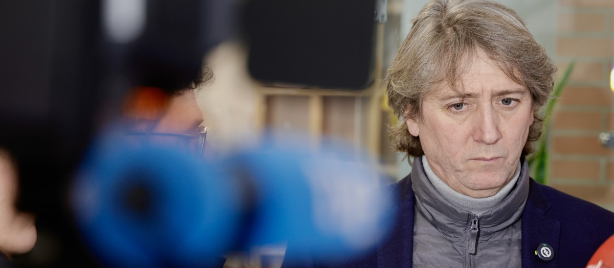 El secretario general del PSCyL, Carlos Martínez, este lunes, en Salamanca