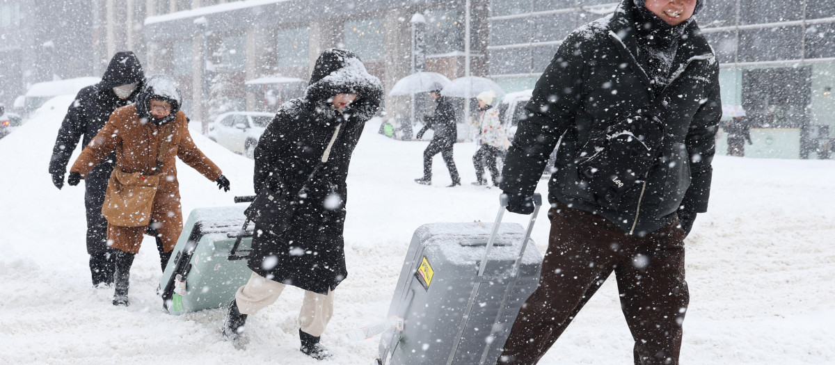Intensas nevadas en Sapporo, Hokkaido