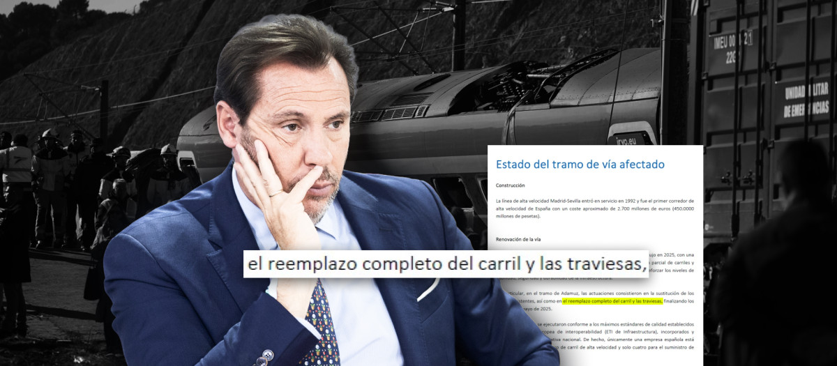 El extracto del argumentario gubernamental donde hablaba del "reemplazo completo" en el tramo de Adamuz