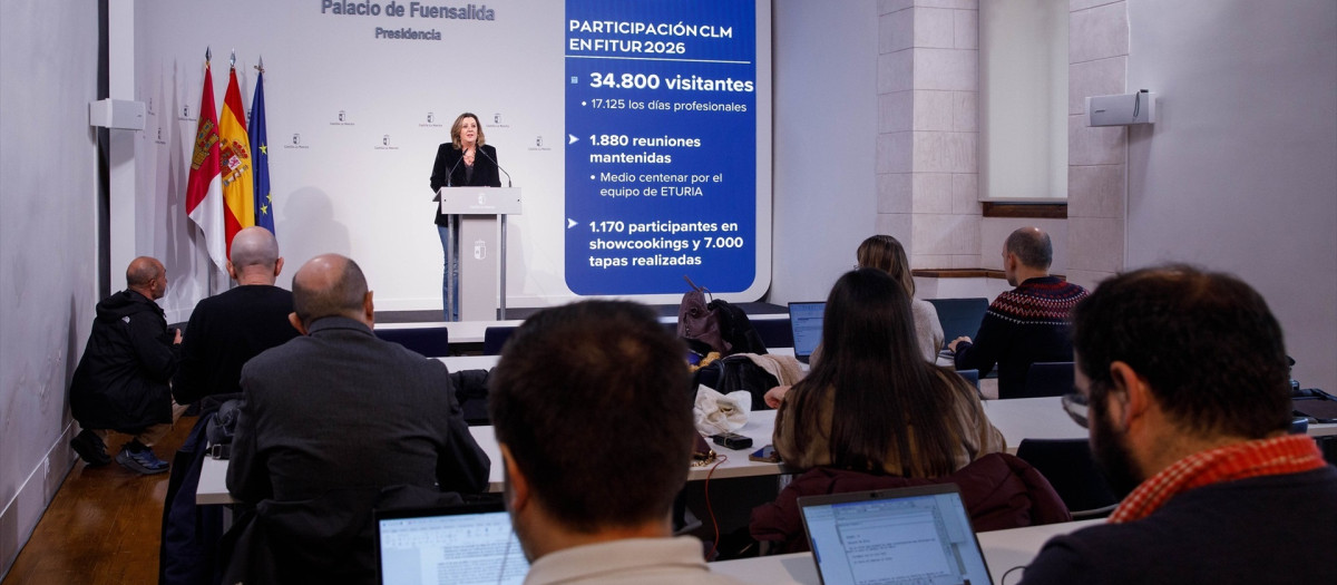 La consejera de Economía, Empresas y Empleo, Patricia Franco, comparece en rueda de prensa para informar sobre asuntos de su departamento