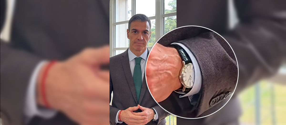 Imagen del reloj de Pedro Sánchez en el vídeo de crítica al PP