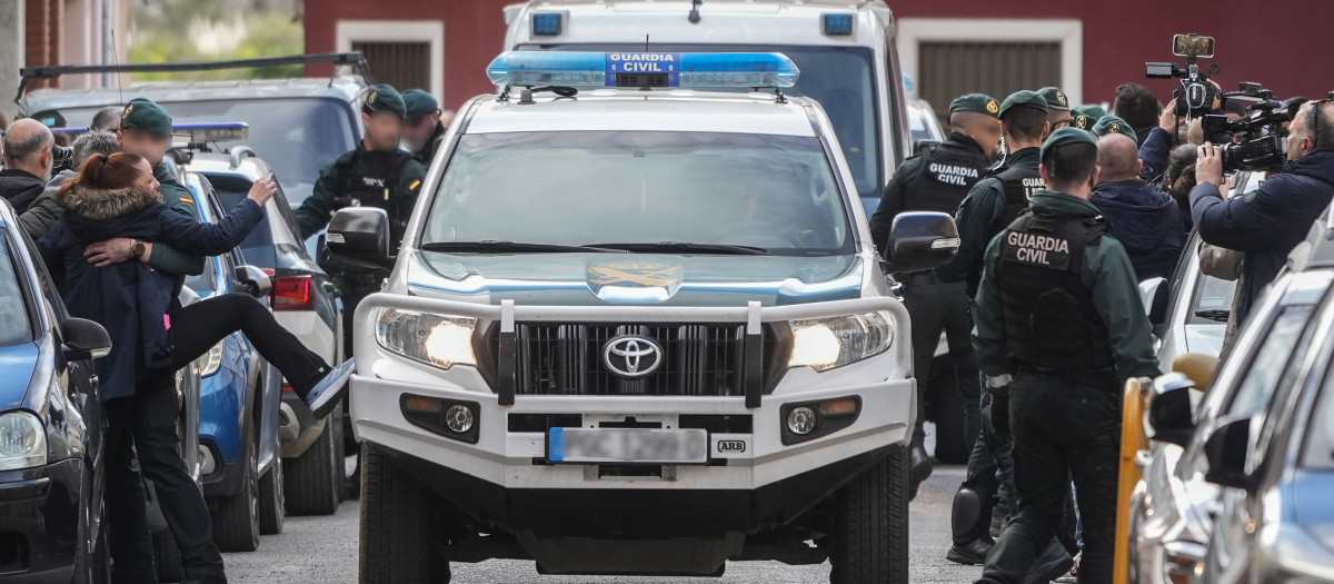 Imagen de la llegada del autor confeso del crimen de Sueca a los Juzgados