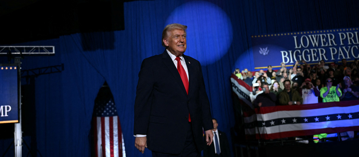 El presidente de EE.UU. Donald Trump en un acto de campaña en Iowa