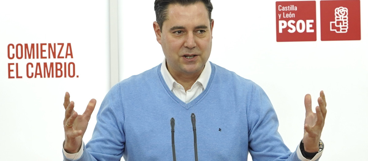 El secretario de Organización del PSOECyL, Daniel de la Rosa, este miércoles, en Valladolid