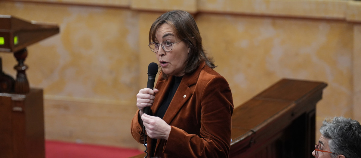 La consellera de Territorio y portavoz del Govern, Sílvia Paneque, interviene durante una sesión de control, en el Parlament de Catalunya, a 28 de enero de 2026, en Barcelona, Cataluña (España).