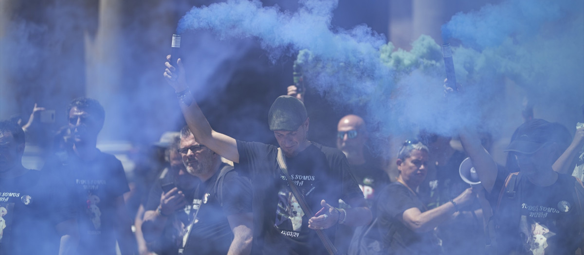Manifestación de funcionarios de prisiones en Barcelona, en una imagen de archivo