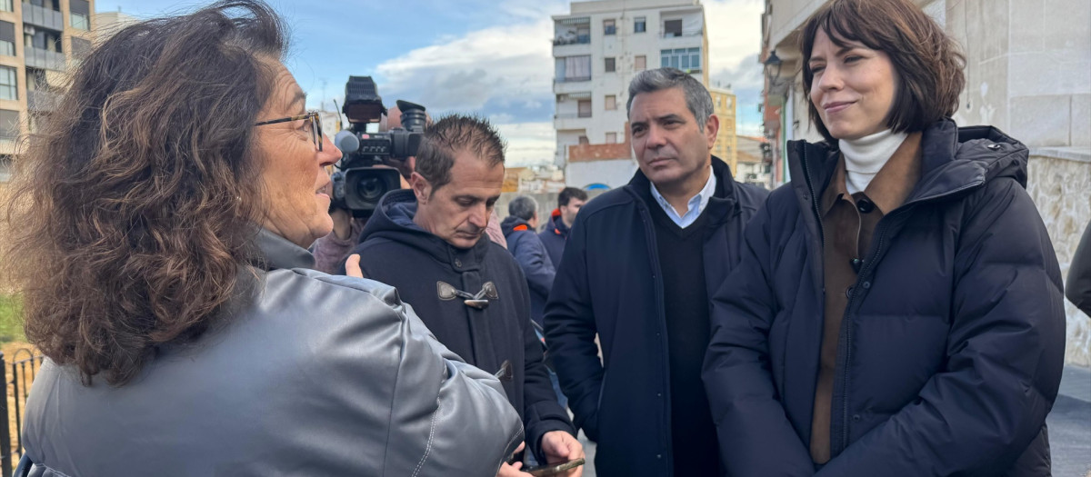Imagen tomada este jueves de Diana Morant en la localidad valenciana de Chiva en su último acto en la provincia como ministra