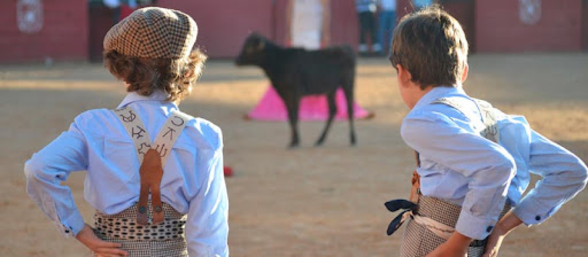 Dos alumnos de la Escuela de Tauromaquia de Salamanca, en una imagen de archivo