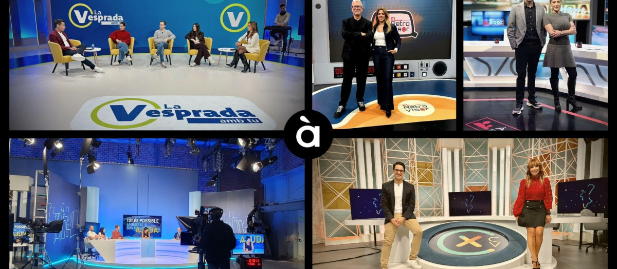 Imagen de algunos programas de À Punt en los platós de CPP de Burjassot