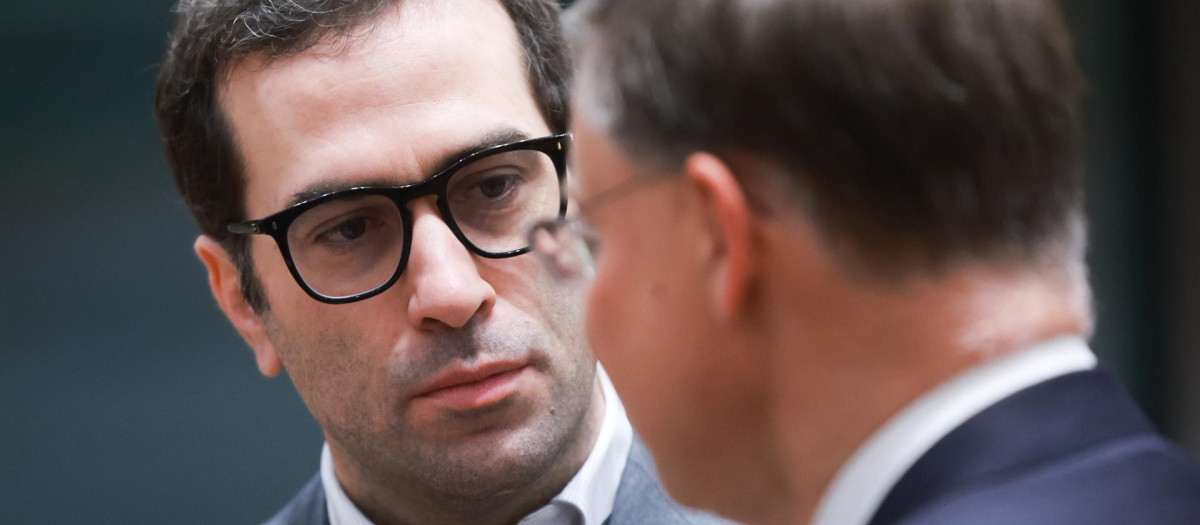 El ministro de Economía, Carlos Cuerpo, durante una reunión de ministros del ramo en Bruselas