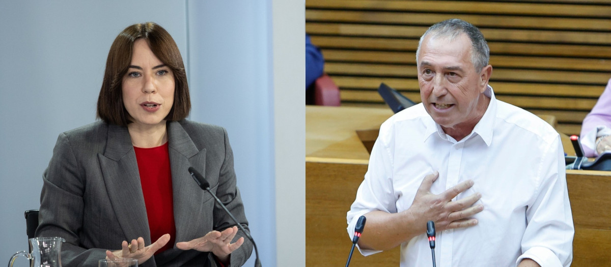 Imagen de la secretaria general del PSPV-PSOE, Diana Morant, y del portavoz de Compromís, Joan Baldoví