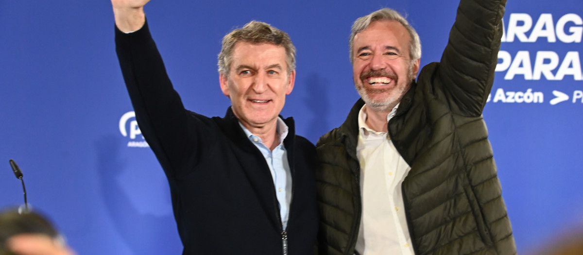 Feijóo y Azcón protagonizan un mitin del PP en Teruel