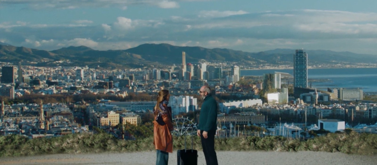 Luis Tosar y Rigoberta Bandini en Barcelona en el 'spot' oficial de los Premios Goya 2026
