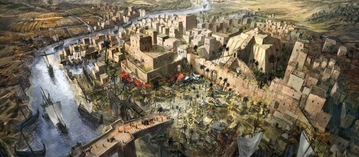 Representación artística de la antigua ciudad de Uruk, considerada la primera ciudad de la historia de la humanidad.