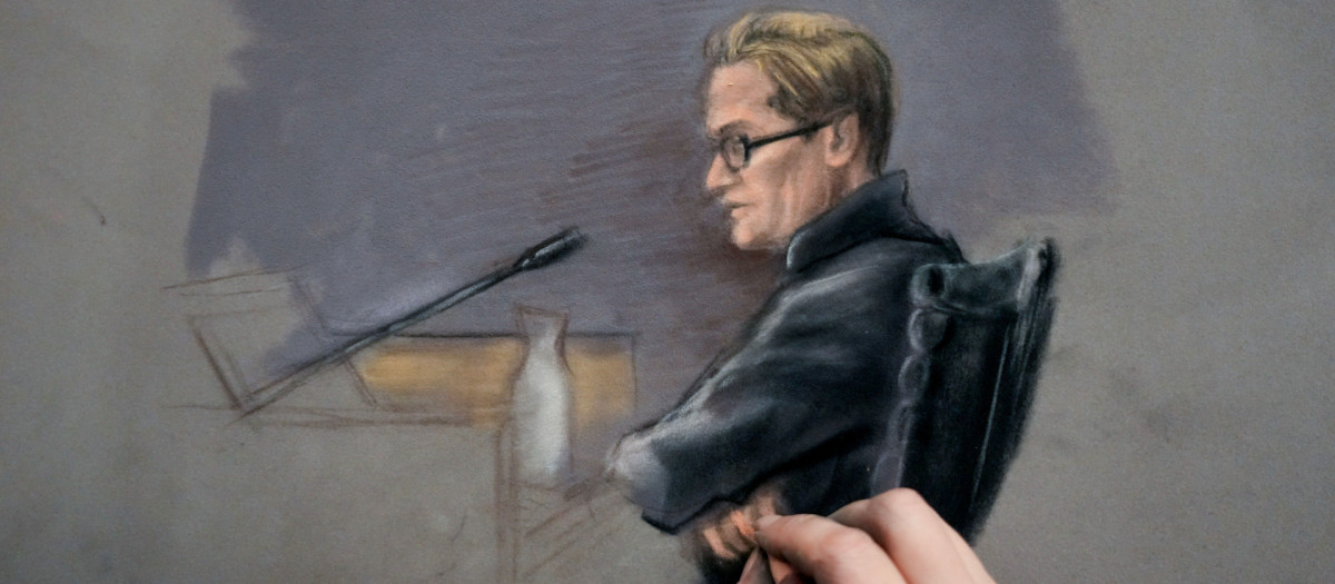 Retrato de Marius Borg Hoiby  en el juicio