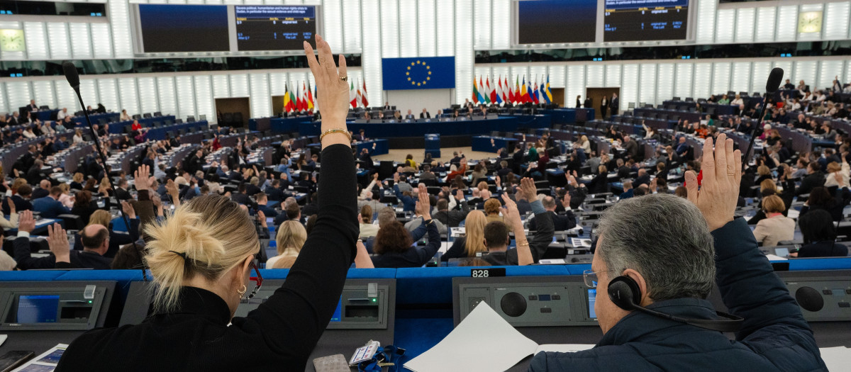 Una votación en el Parlamento Europeo, en una imagen de archivo