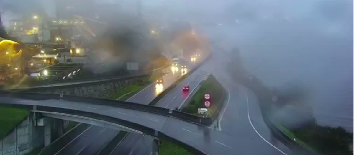 Estado de la autovía de Marín con el temporal
