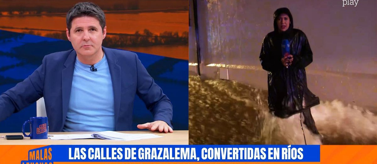 Jesús Cintora conectó en directo con la reportera del programa en una calle anegada por el agua