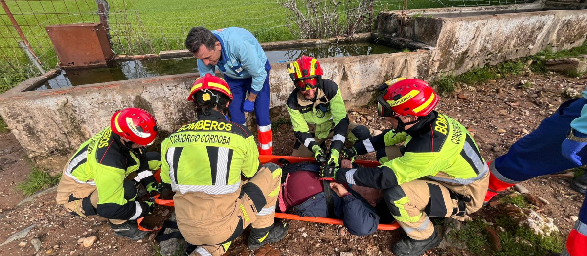 Los bomberos de la Diputación en plena actuación