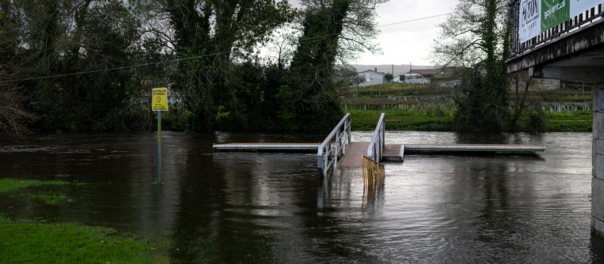 (Foto de ARCHIVO)
Inundación del Club Náutico O Muiño en Ribadumia, a 26 de octubre de 2023, en Pontevedra, Galicia (España). La Dirección Xeral de Emerxencias e Interior de la Vicepresidencia Primeira de la Xunta ha activado para hoy la alerta naranja por lluvia en el interior de la provincia de Pontevedra. Según la Agencia Estatal de Meteorología (AEMET), se espera una precipitación acumulada en 12 horas de 80 mm.  El resto del territorio gallego queda en alerta amarilla, con precipitaciones de 40 mm en 12 horas que pueden llegar a los 60 mm en el interior y suroeste de A Coruña y en la provincia de Pontevedra. También, estará activada la alerta amarilla por viento, con fuertes rachas en el interior de A Coruña, noroeste, Miño y sur de Ourense, y en el interior de Pontevedra.

Elena Fernández / Europa Press
26 OCTUBRE 2023;TEMPORAL;INUNDACIÓN;GALICIA;VILLAGARCÍA DE AROSA;CLUB NÁUTICO
26/10/2023