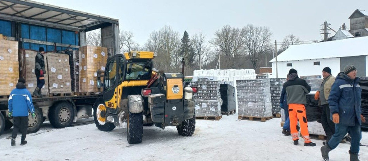 Tres camiones partieron desde la Basílica de Santa Sofía en Roma, sede de la comunidad ucraniana en Italia