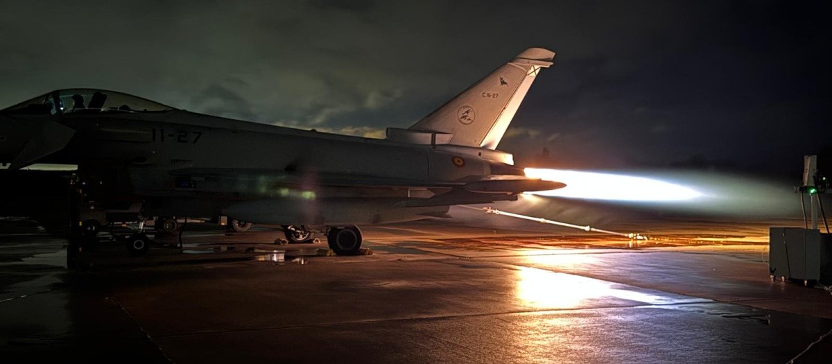 El Ejército del Aire y del Espacio experimenta con Combustible Sostenible de Aviación (SAF) en un avión Eurofighter