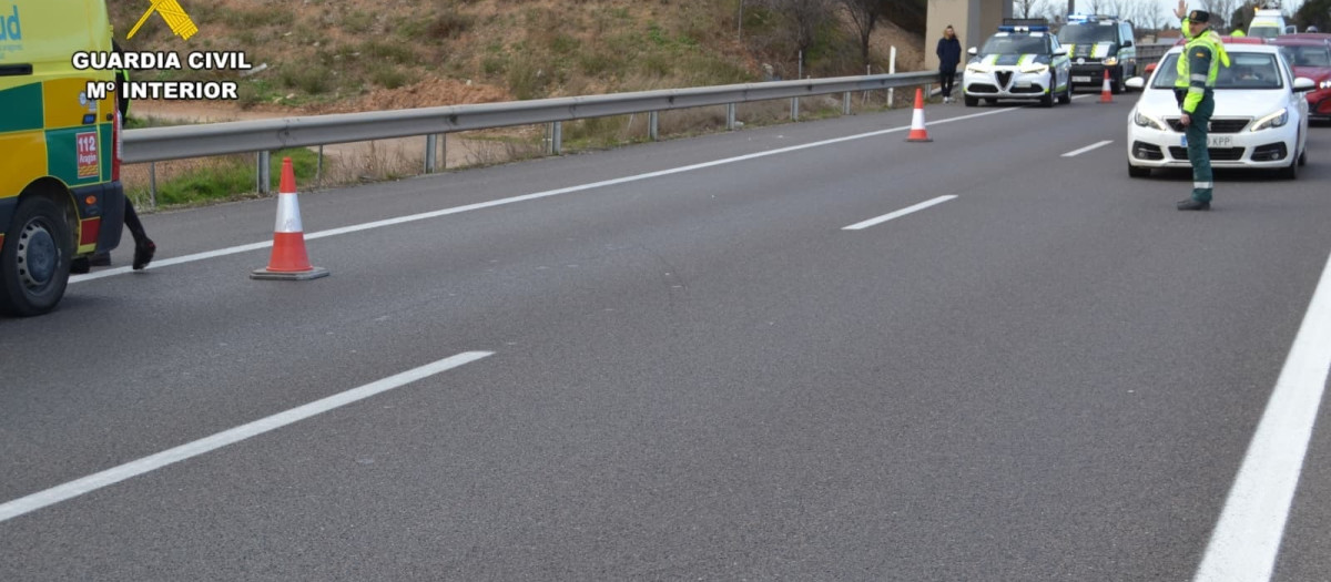 Imagen de un control de tráfico de la Guardia Civil