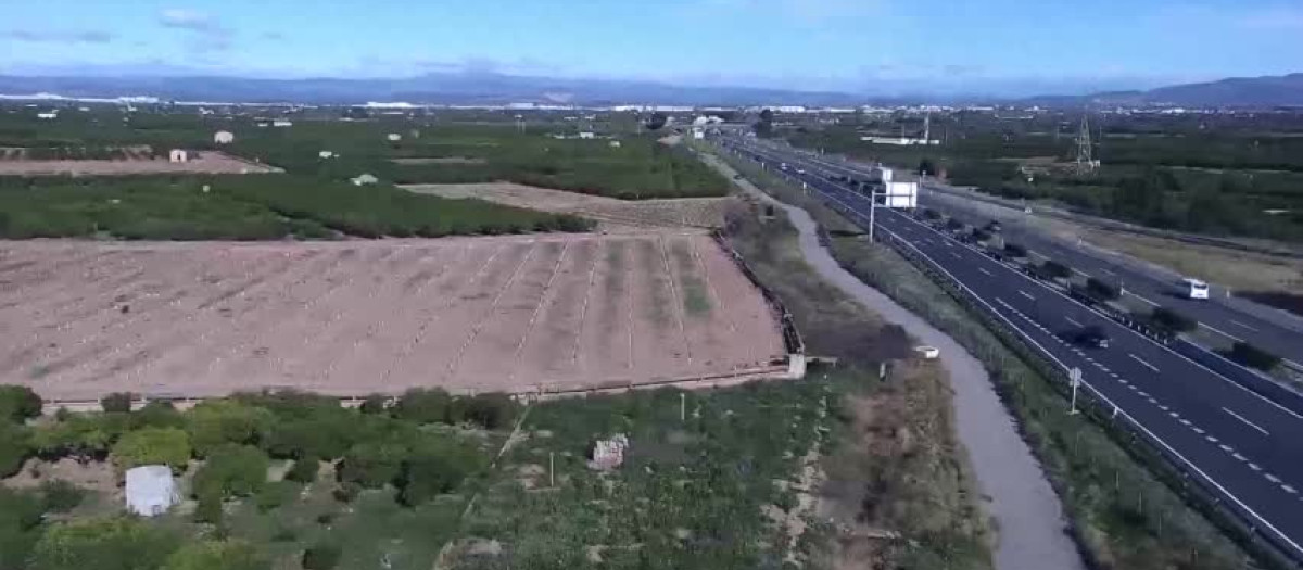 Imagen del estado de las carreteras en Castellón durante la borrasca Oriana.