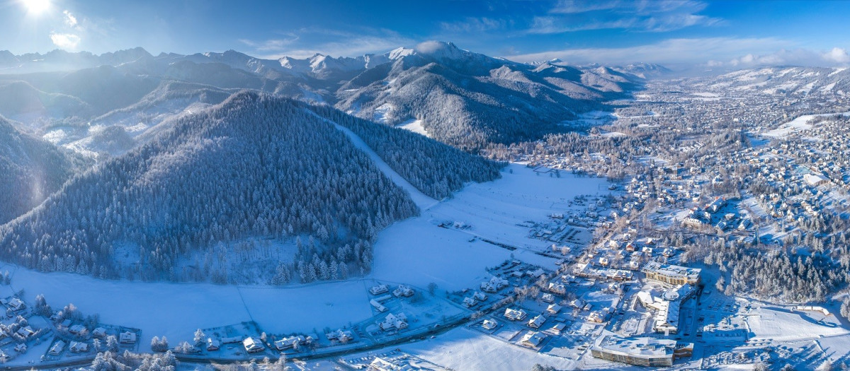 Vista panorámica de Zakopane en invierno