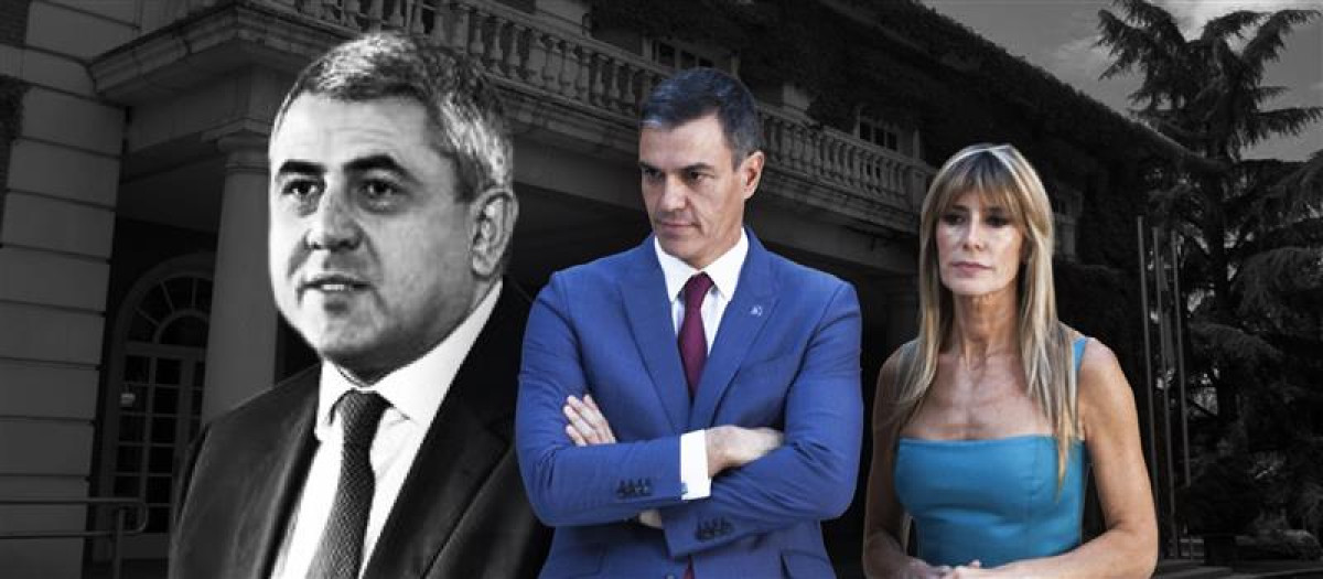 Zurab Pololikashvili, Pedro Sánchez y Begoña Gómez