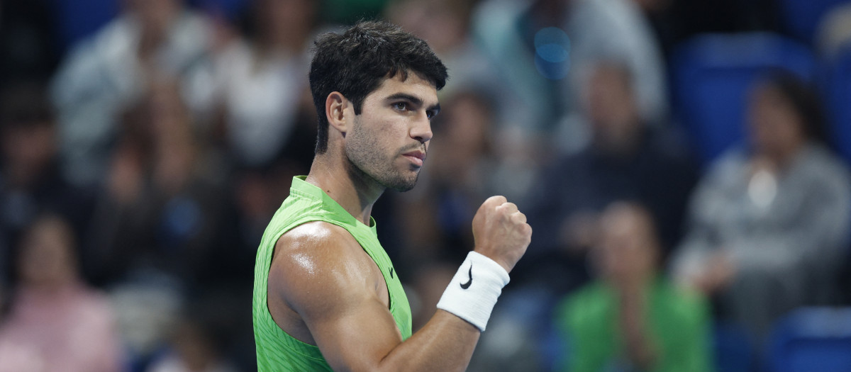 Carlos Alcaraz, en su estreno en el ATP 500 de Doha