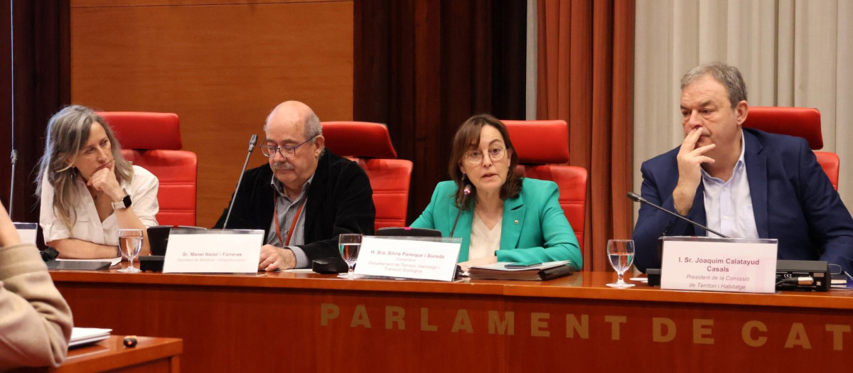 La consellera Sílvia Paneque durante su comparecencia.

La consellera de Territorio, Vivienda y Transición Ecológica de la Generalitat, Sílvia Paneque, ha asegurado este miércoles que el servicio de Rodalies ha vivido una "normalidad perversa" durante años por la desatención sostenida, la falta de renovación y una ausencia de exigencia de las administraciones, en sus palabras.

ECONOMIA 
PARLAMENT DE CATALUNYA
