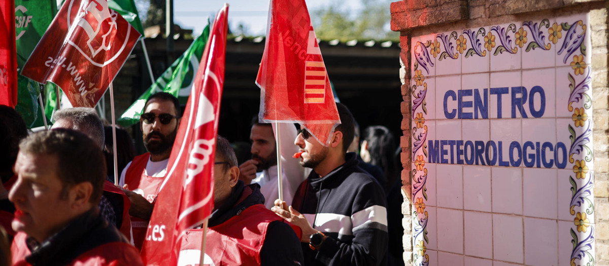 Concentración de trabajadores de la Agencia Estatal de Meteorología