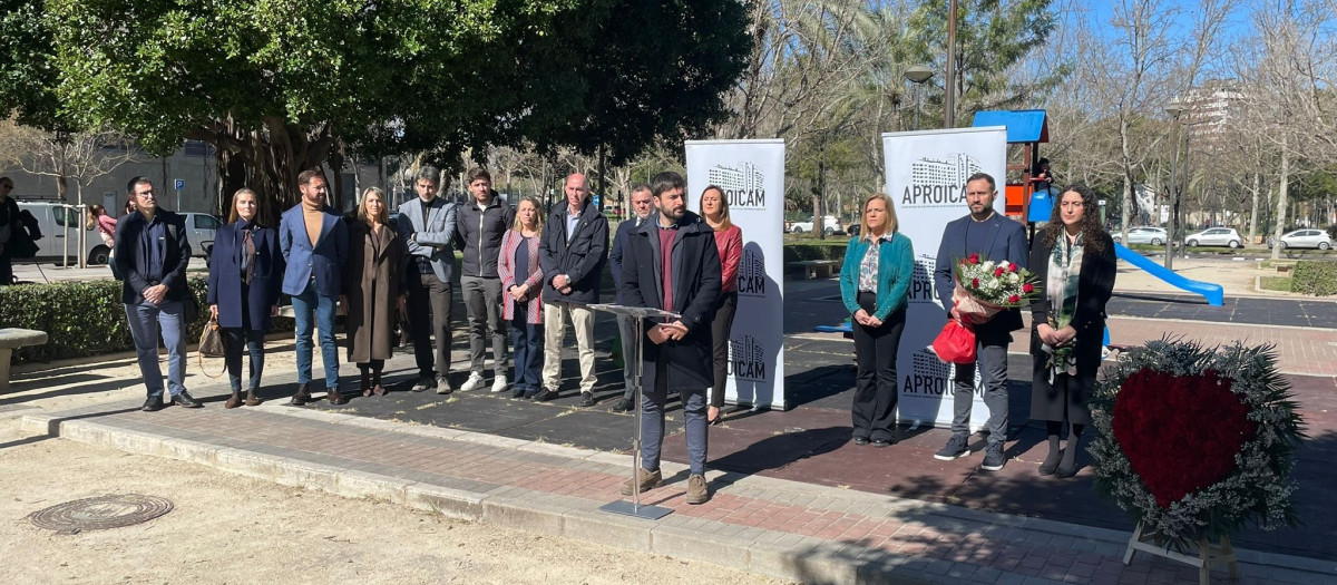 Imagen del acto conmemorativo del segundo aniversario del incendio de Campanar, Valencia