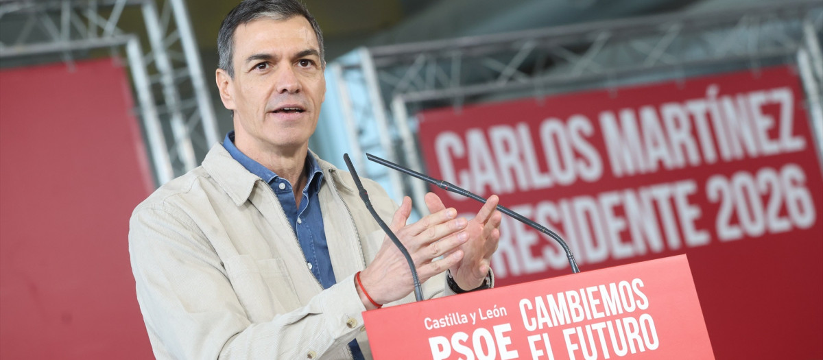 Pedro Sánchez, el pasado domingo en Ponferrada (León)