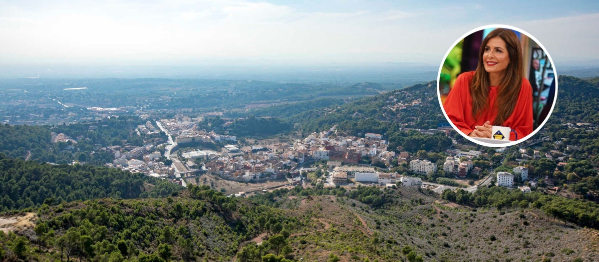 Montaje del municipio de Náquera y la presentadora valenciana Nuria Roca