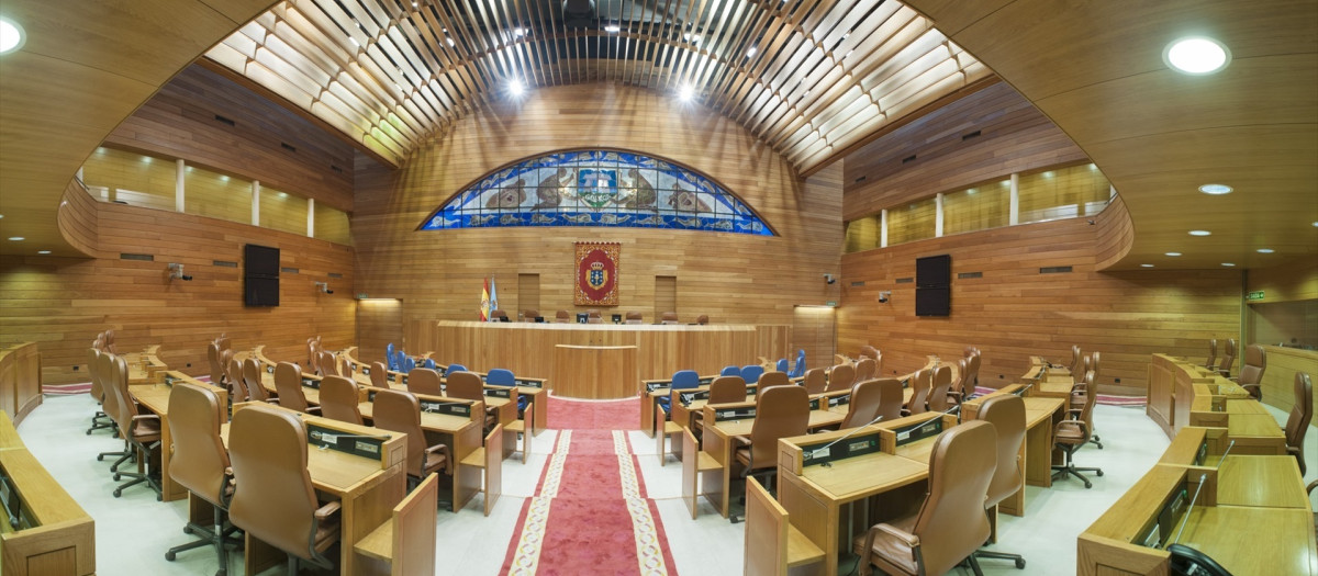 Hemiciclo Parlamento de Galicia

REMITIDA / HANDOUT por PARLAMENTO
Fotografía remitida a medios de comunicación exclusivamente para ilustrar la noticia a la que hace referencia la imagen, y citando la procedencia de la imagen en la firma
24/2/2026